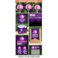 Disco Invitation & Party Decorations (Purple) 